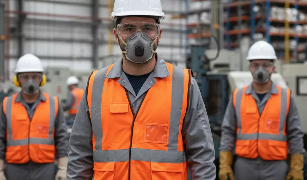 workplace safety inspection with protective equipment