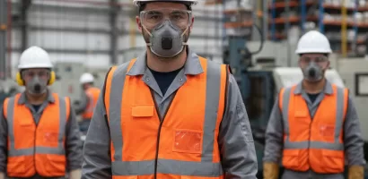 workplace safety inspection with protective equipment
