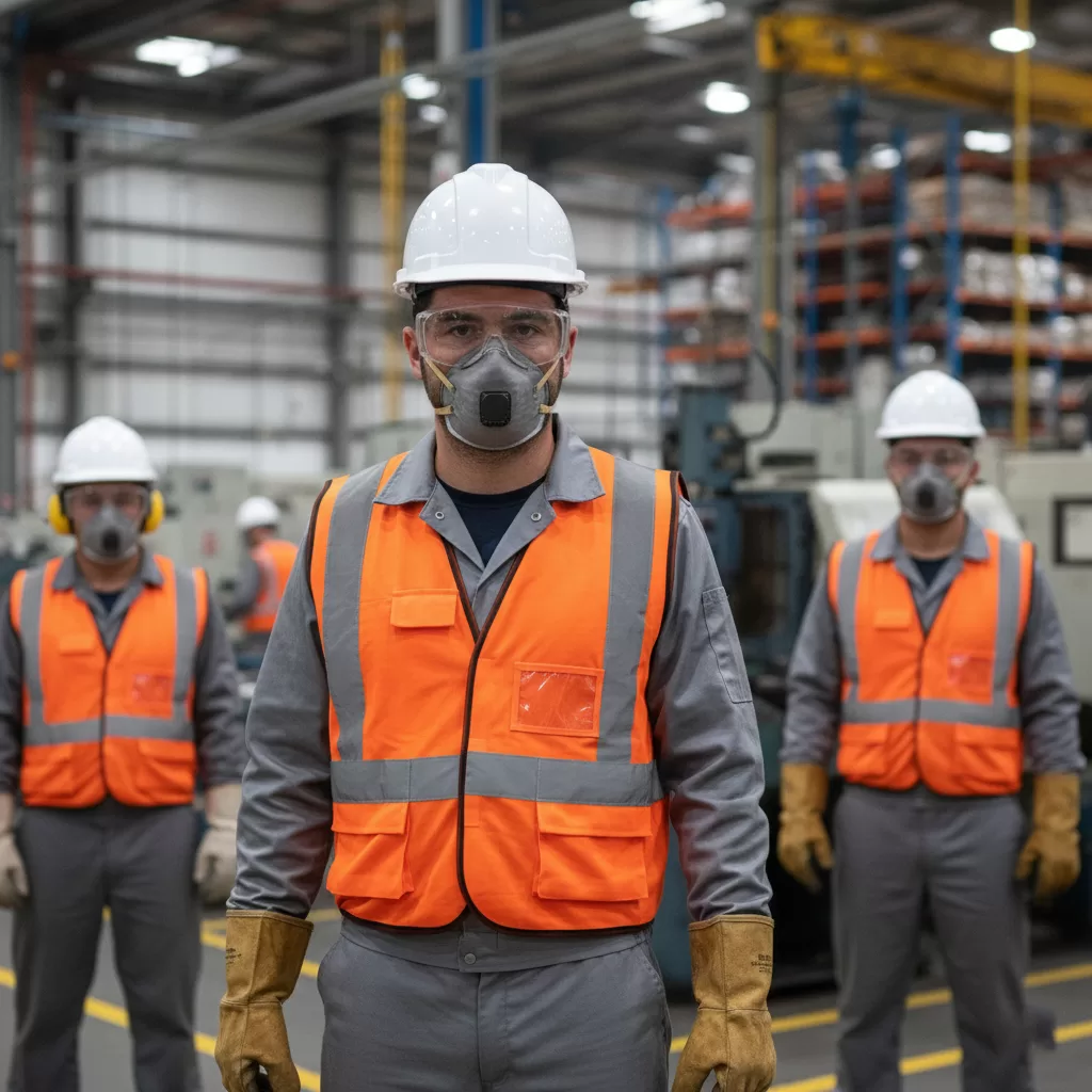 workplace safety inspection with protective equipment