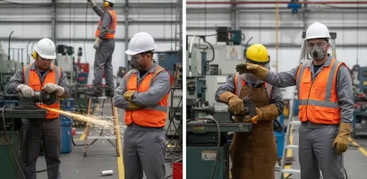 Different types of safety helmets used in construction, electrical, and industrial workplaces
