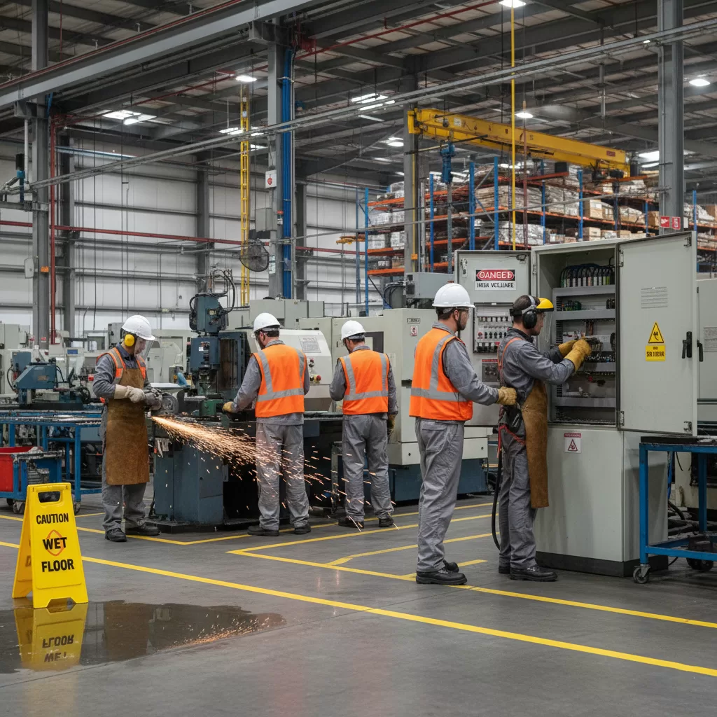 worker wearing hearing protection in factory